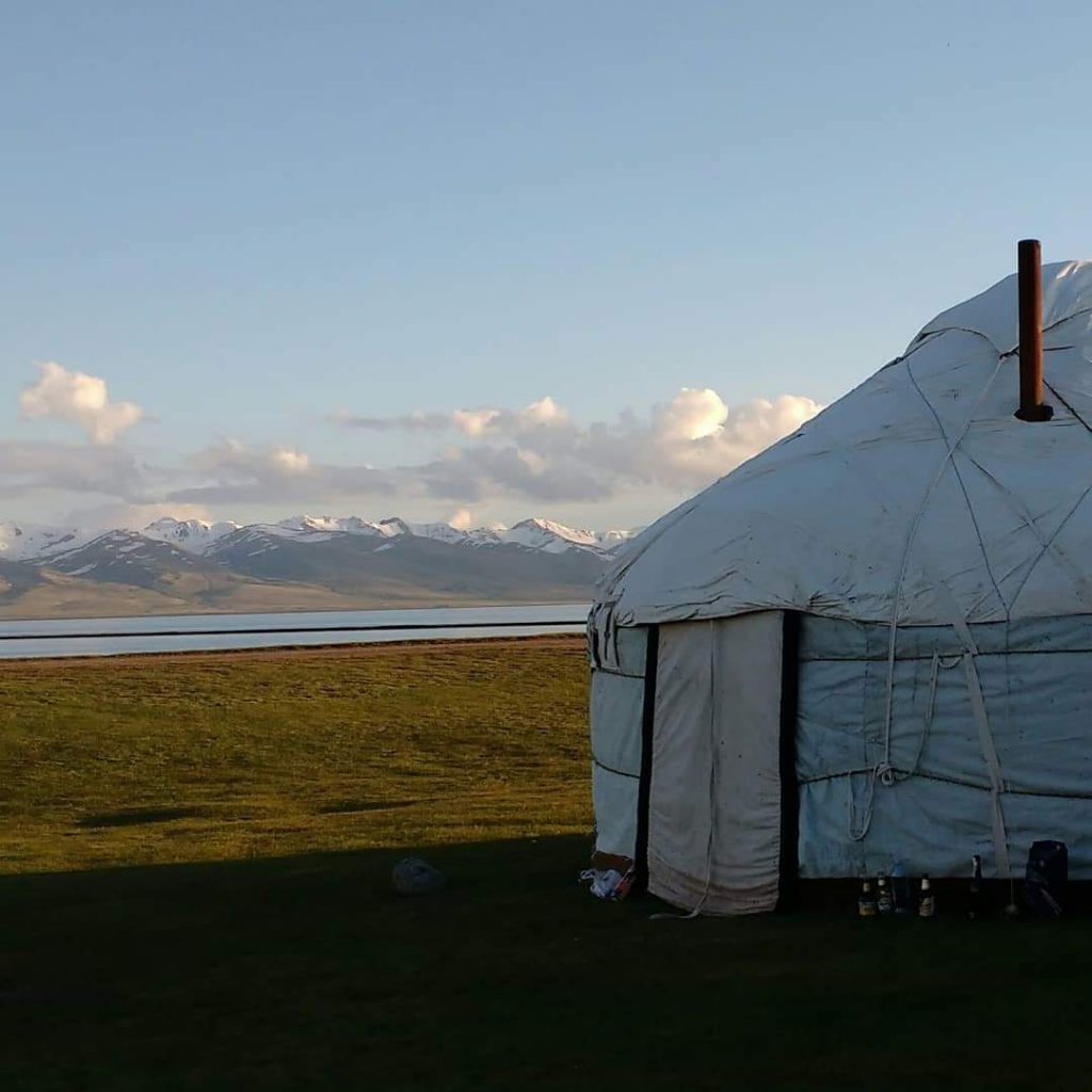 View from my yurt at Son Kol lake Kyrgyzstan