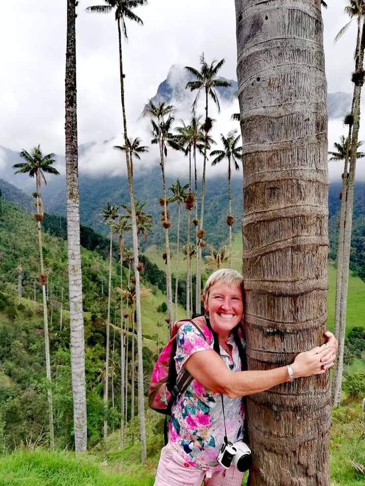 Tree hugging, Cocora valley, Colombia