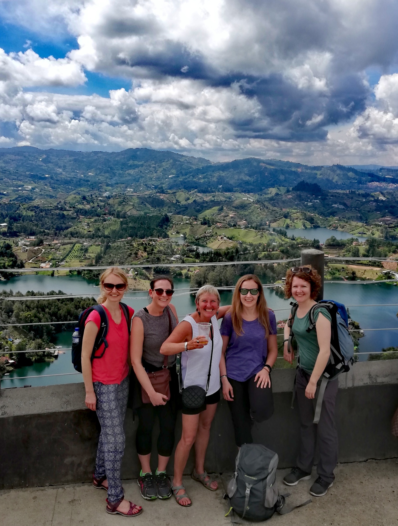 Us at the top of El Penel rock, Guatape, Colombia