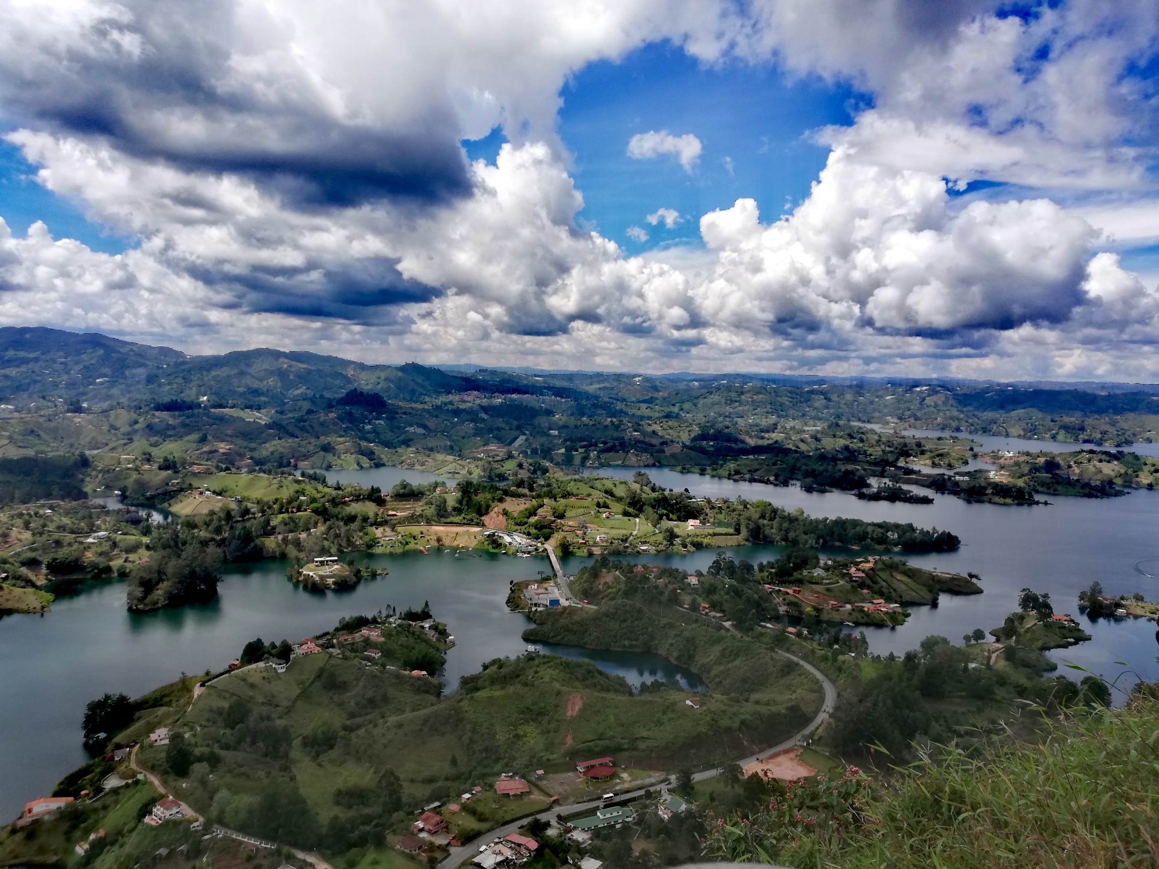 View from the top of El Penol rock, Guatape, Colombia