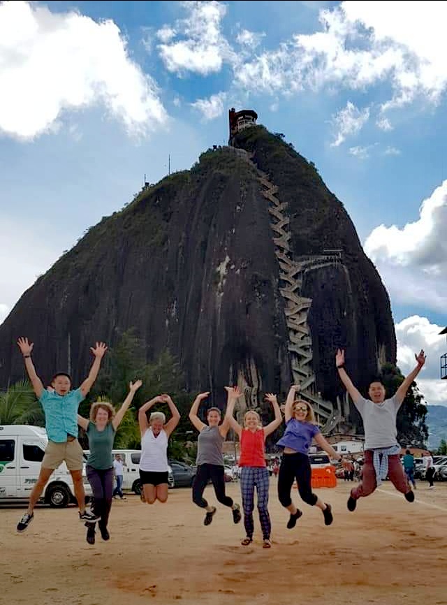 We'd just climbed El Penol rock near Guatape, Colombia