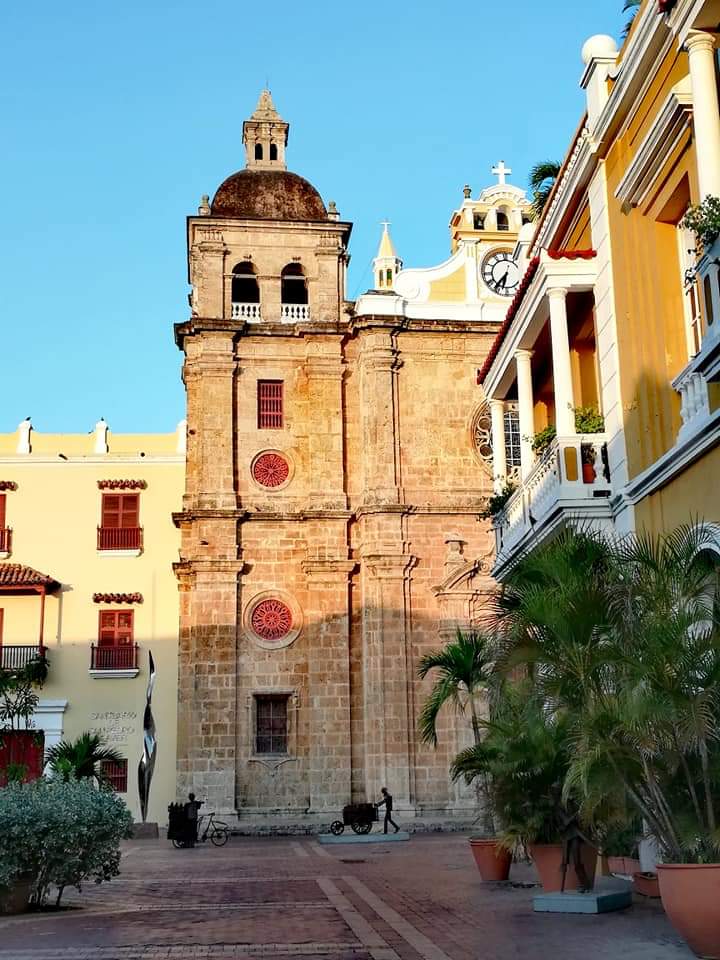 Beautiful square in Cartagena, Colombia