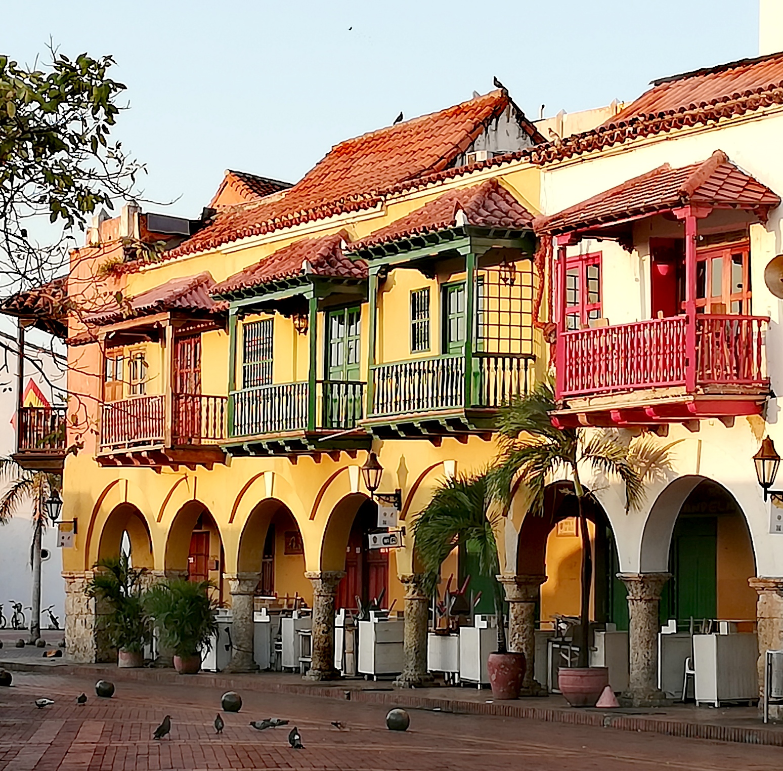 Colourful street in Cartagena