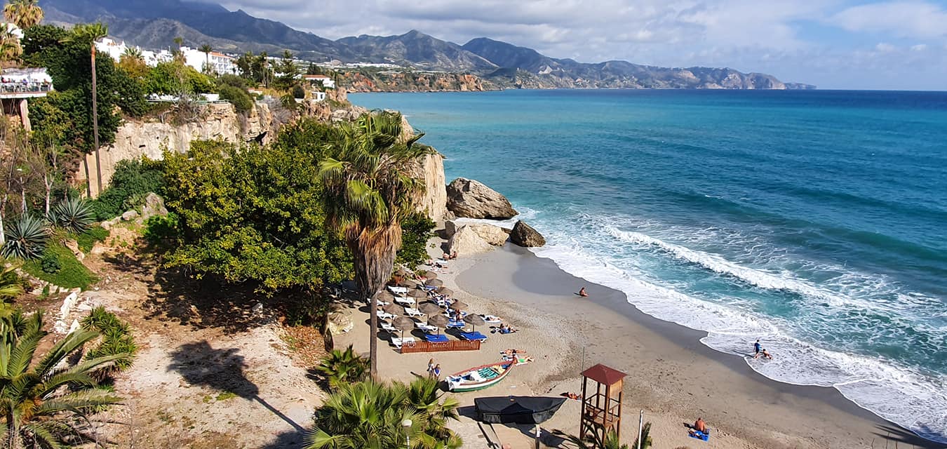 beautiful view of beach in nerja