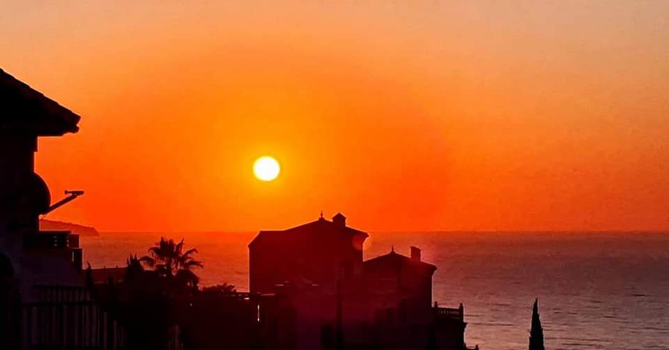 beautiful sunset in nerja