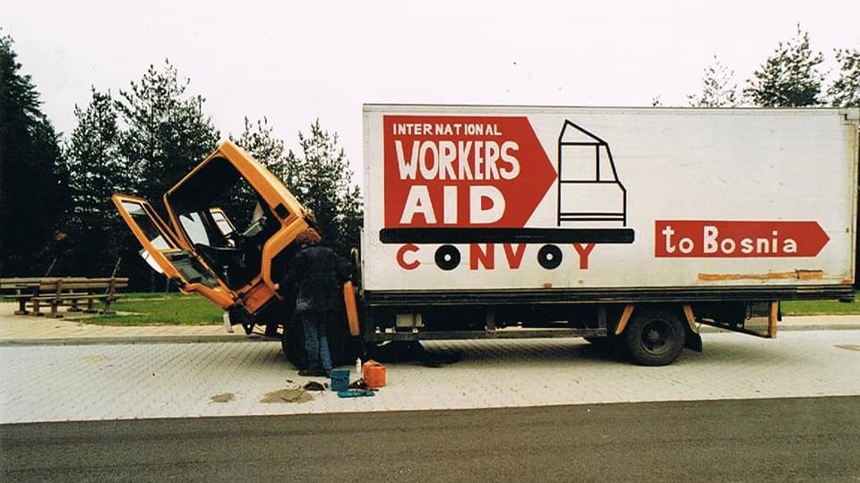 international workers aid convoy to bosnia