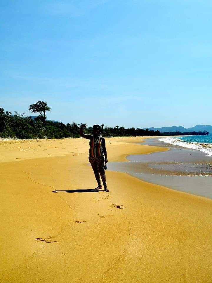 person on the beach in Sierra Leone