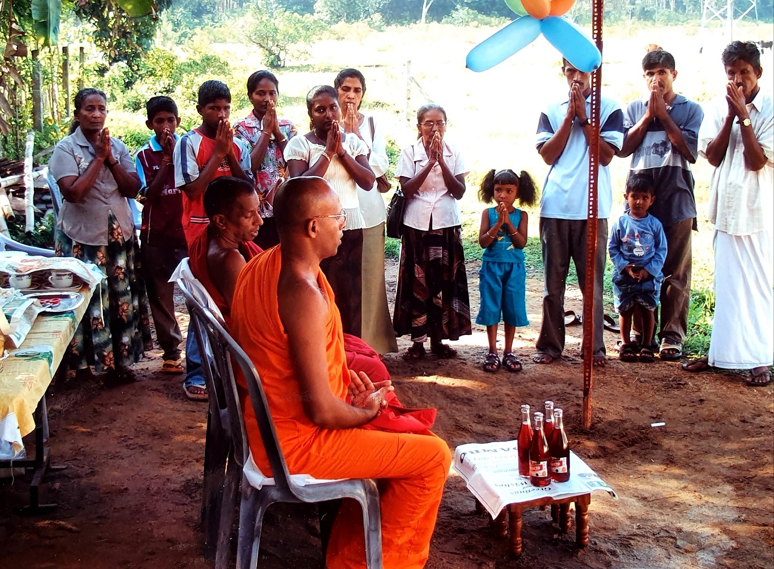 Buddhist priests at a blessing ceremony in Sri Lanka