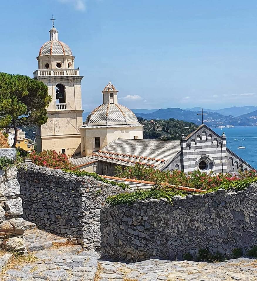 a church with a sea view