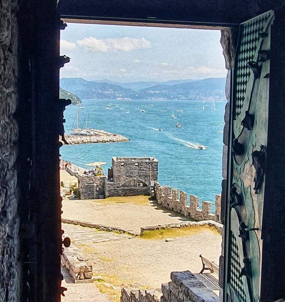 beatiful view from the church door portovenere
