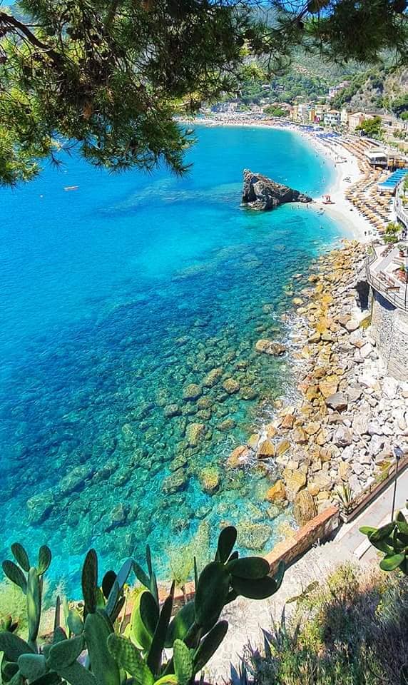 the crystal clear waters at monterosso