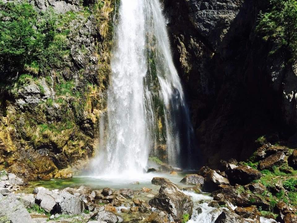 grunas waterfall albanian alps