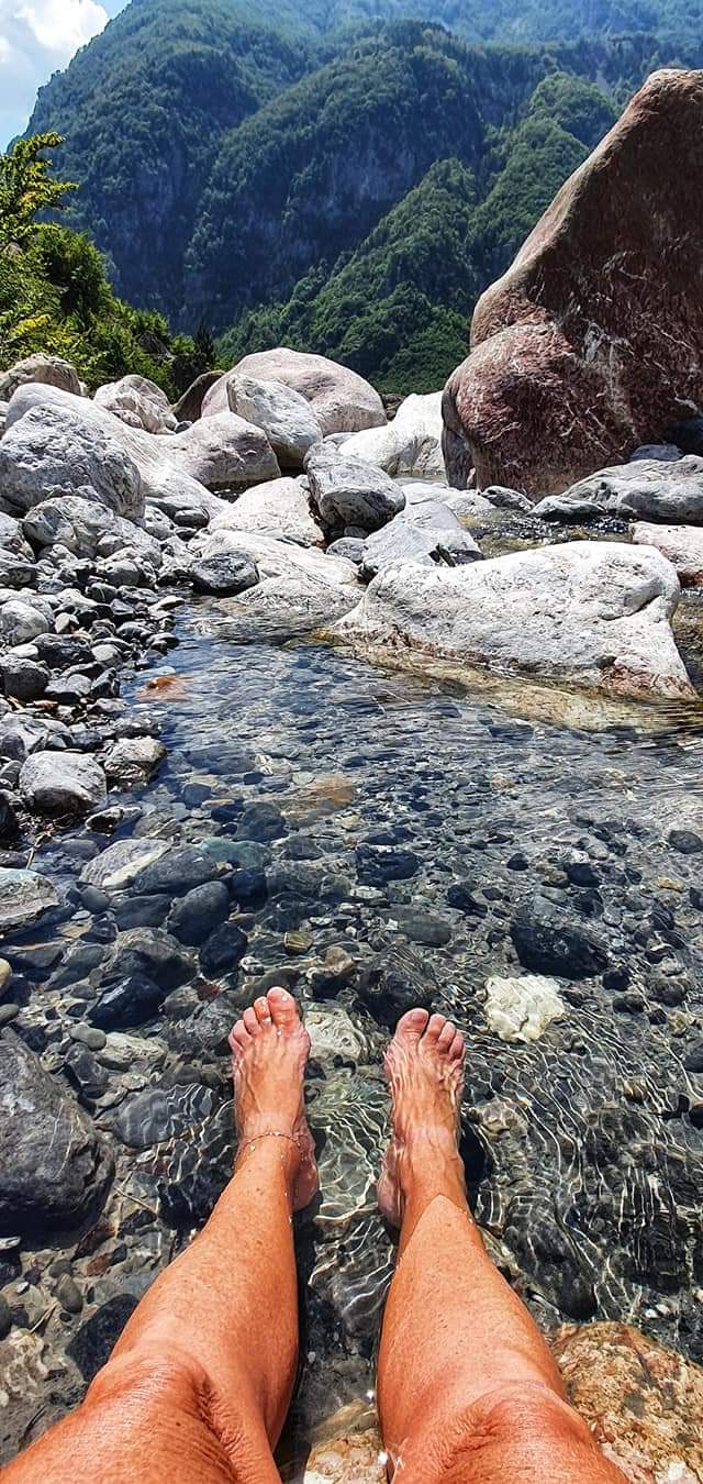 relaxing on the albanian alps