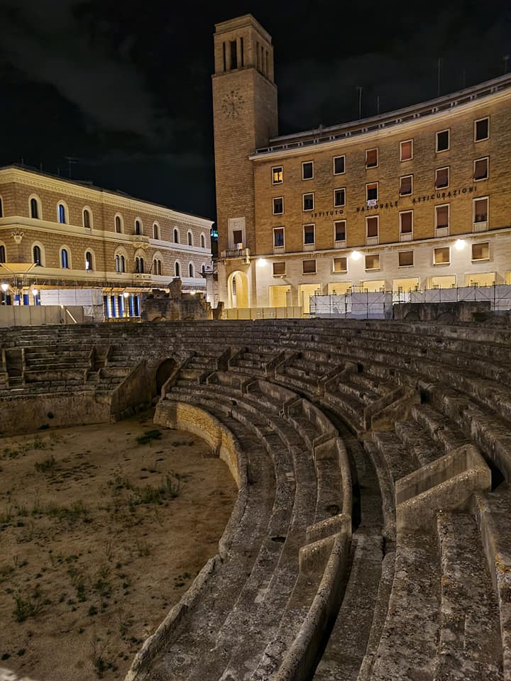 roman amphitheatre at night