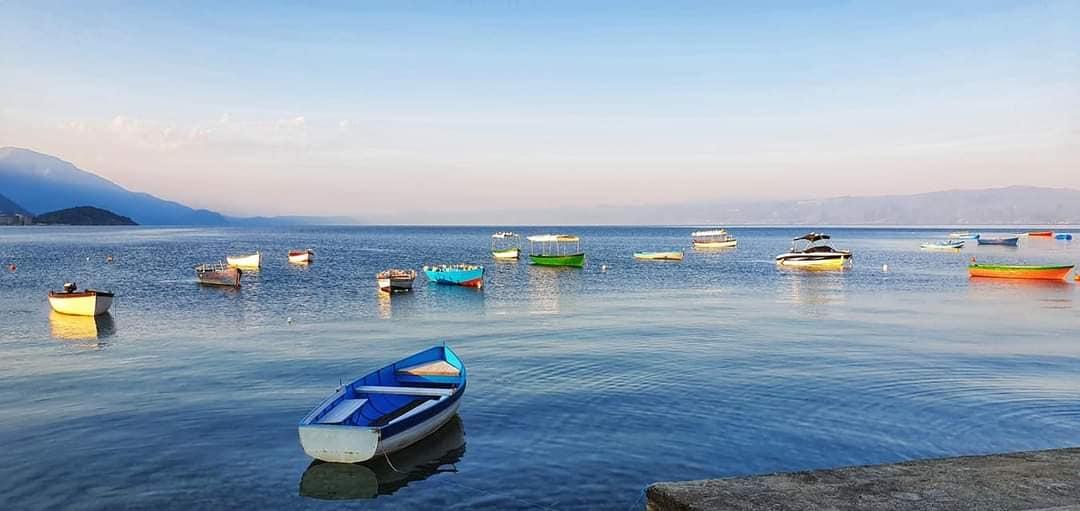 boats lake ohrid wide