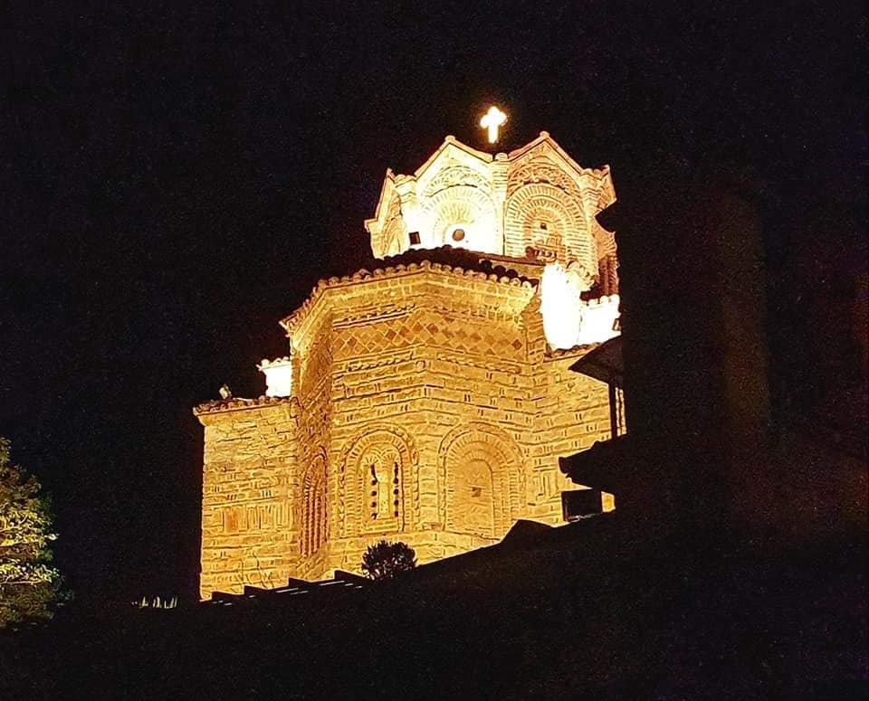 church at night
