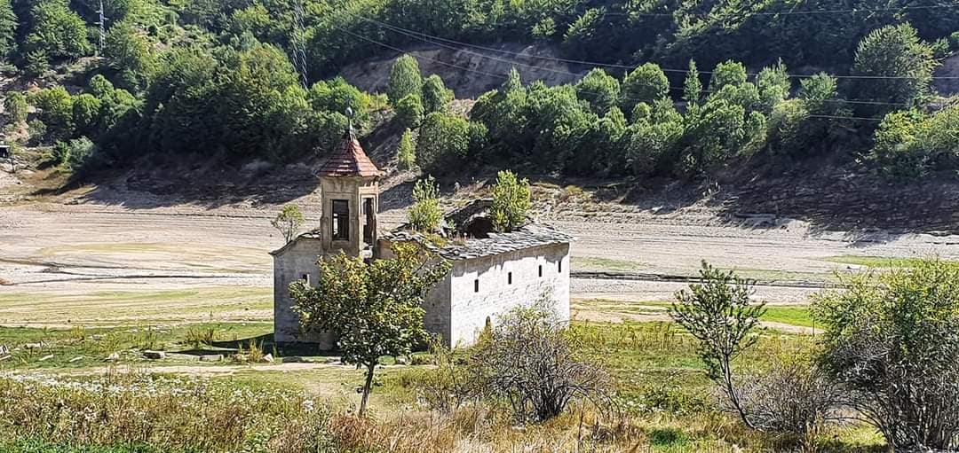 church flooded by dam