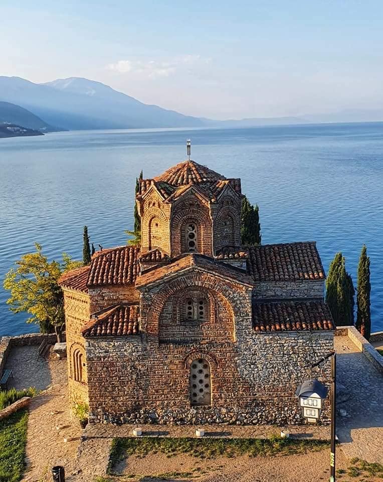 church overlooking lake ohrid