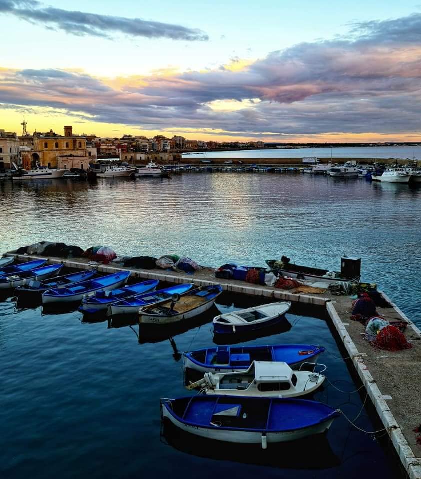 sunset over harbour