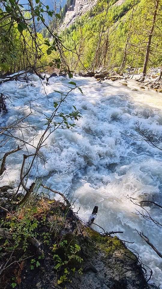 river at Chalaadi glacier Svaneti
