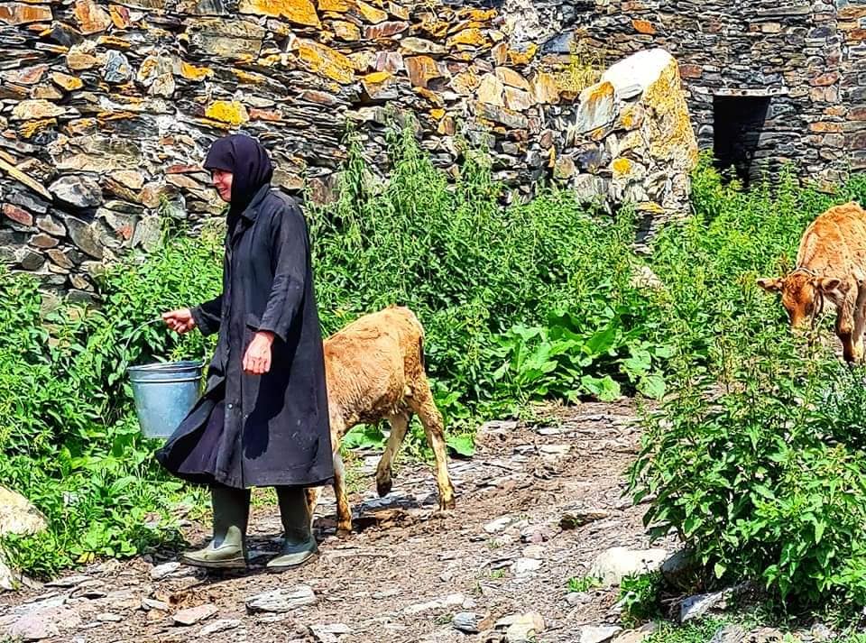 a loval woman in Ushguli, Svaneti
