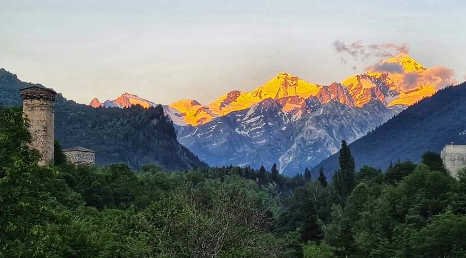 view of Tetuldi mountain in Svaneti