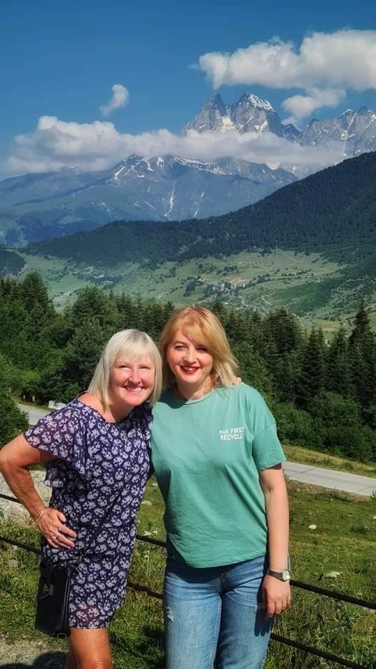 me and Sophie at Ushba mountain Svaneti