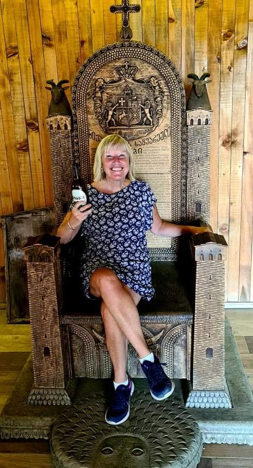 on the throne in Ushguli, Svaneti