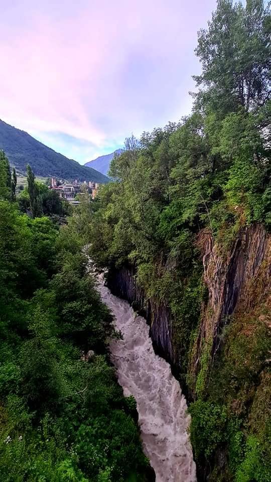 river running through Mestia in Svaneti