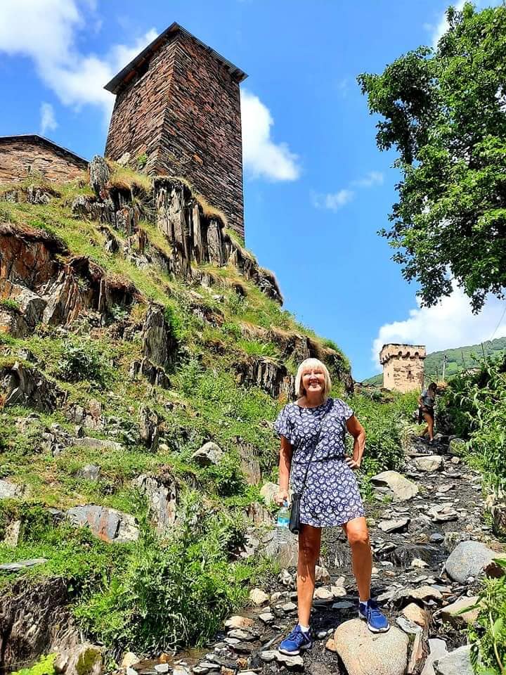 me next to one of Svaneti's towers