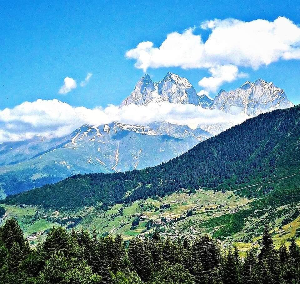 beautiful Ushba mountain Svaneti