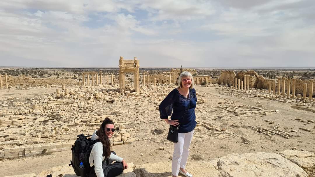 Me and Katie seeing the destruction at Palmyra, Syria