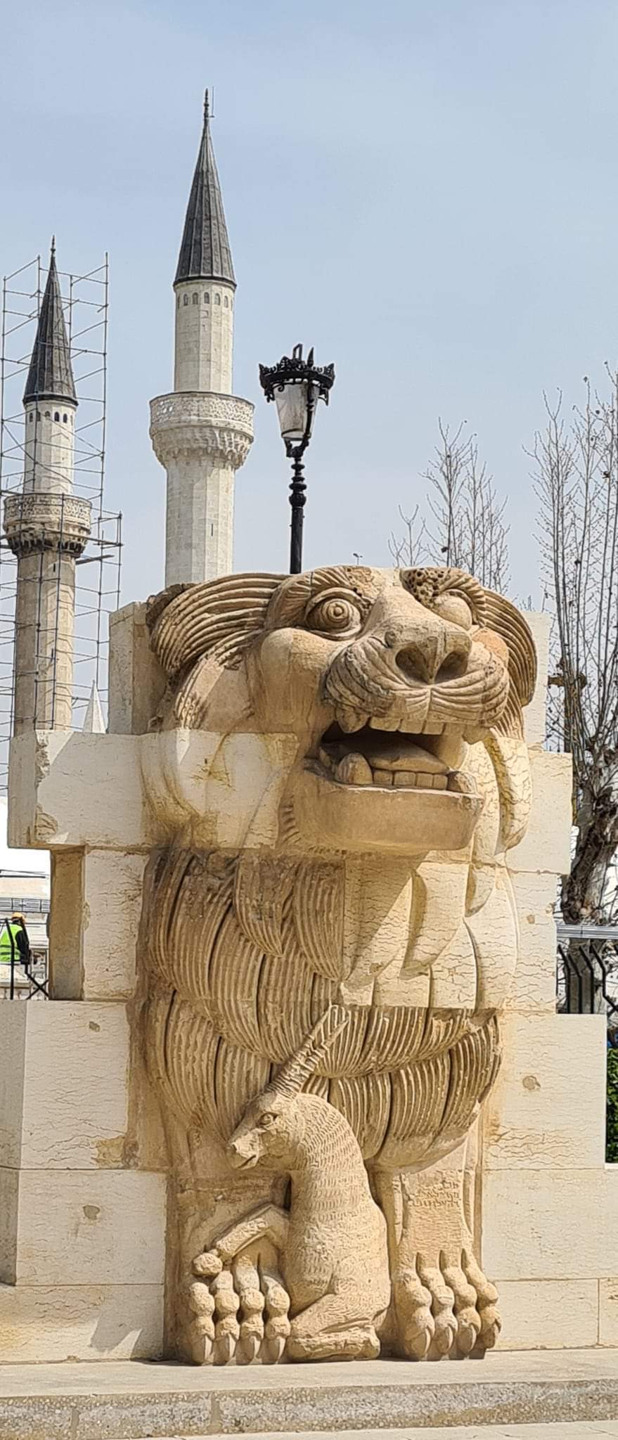 The reconstructed Lion of Am from Palmyra, Syria