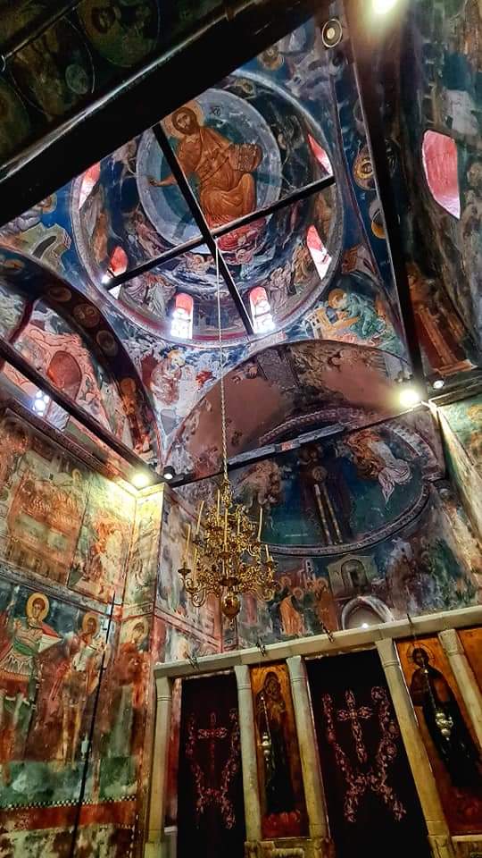 Beautiful frescoes in the monastery in Kosovo
