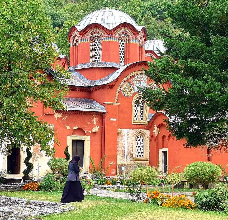 A nun at the Patriarchal Monastery of Pec in Kosovo
