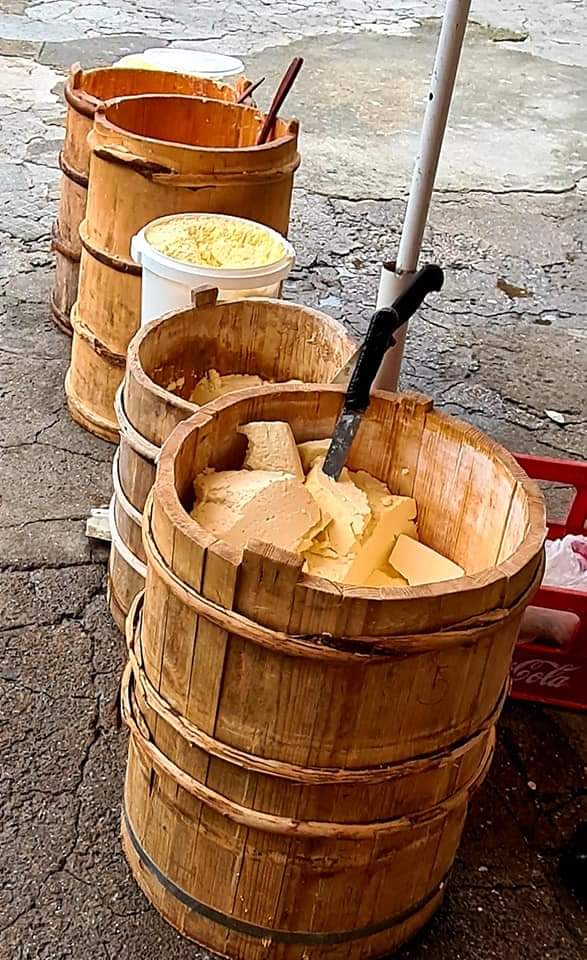 At the cheese market in Paja, Kosovo