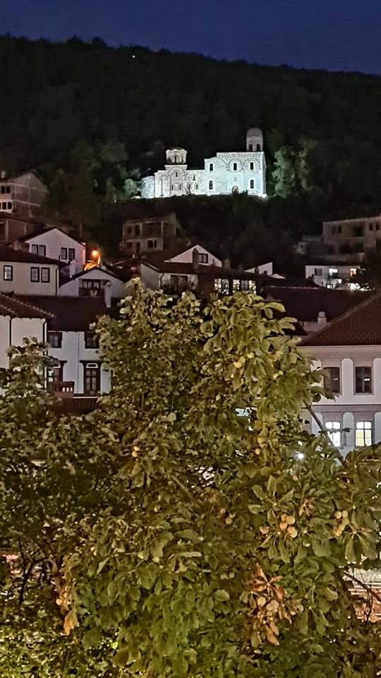 The church of the holy saviour illuminated at night