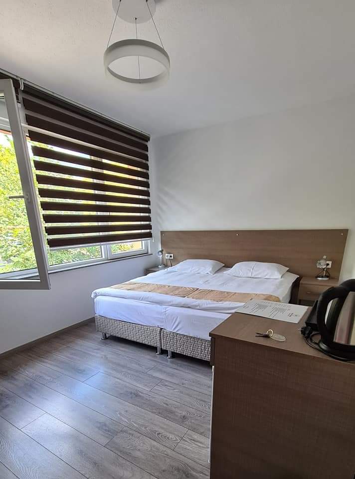 My room at the Stone Bridge hotel in Peja, Kosovo