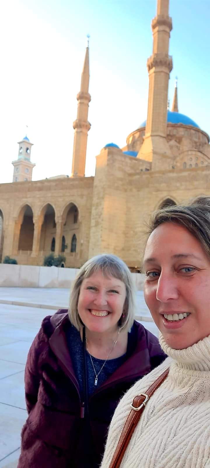 Me and my guide outside Beirut mosque