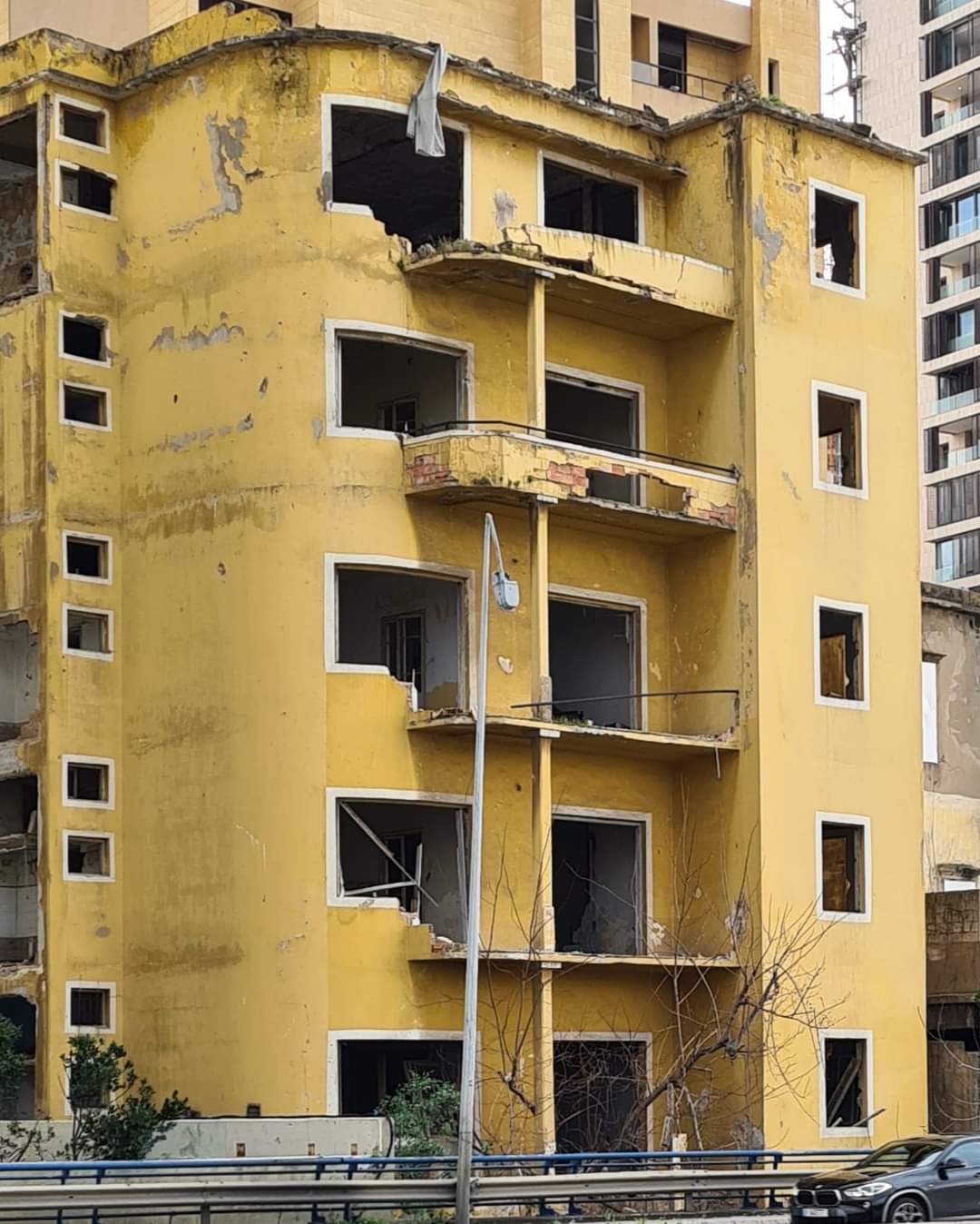 A building damaged by the explosion at Beirut port, Lebanon