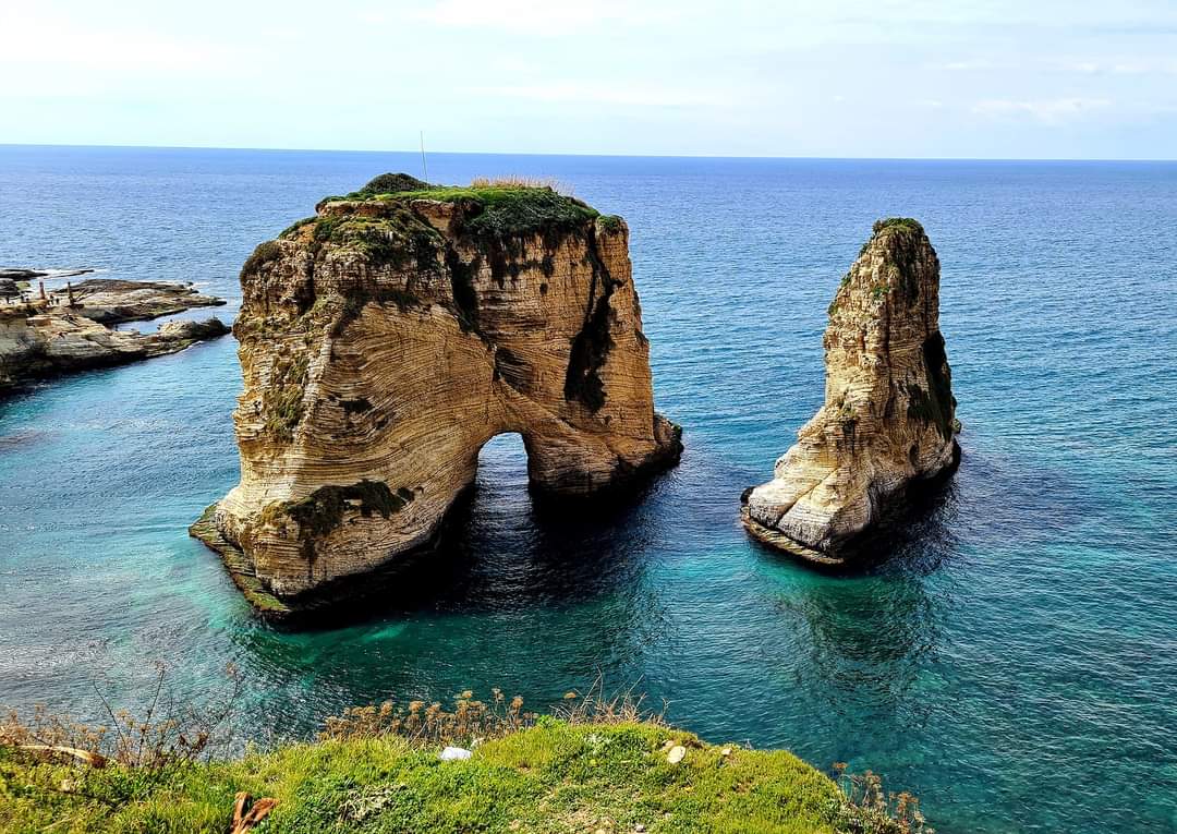 View of Pigeon Rocks, Beirut, Lebanon