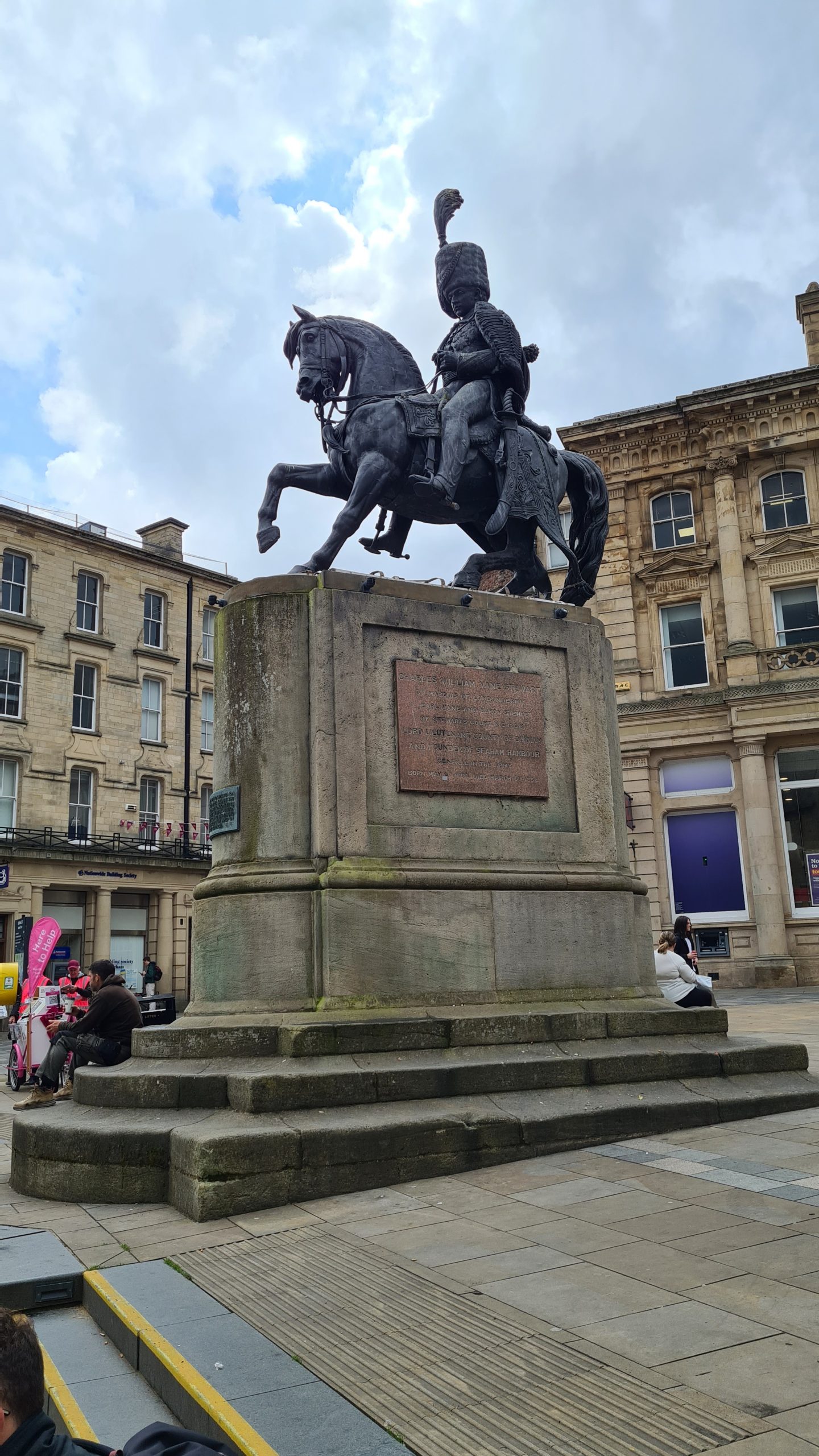 The controversial man on a horse statue in Durham, United Kingdom