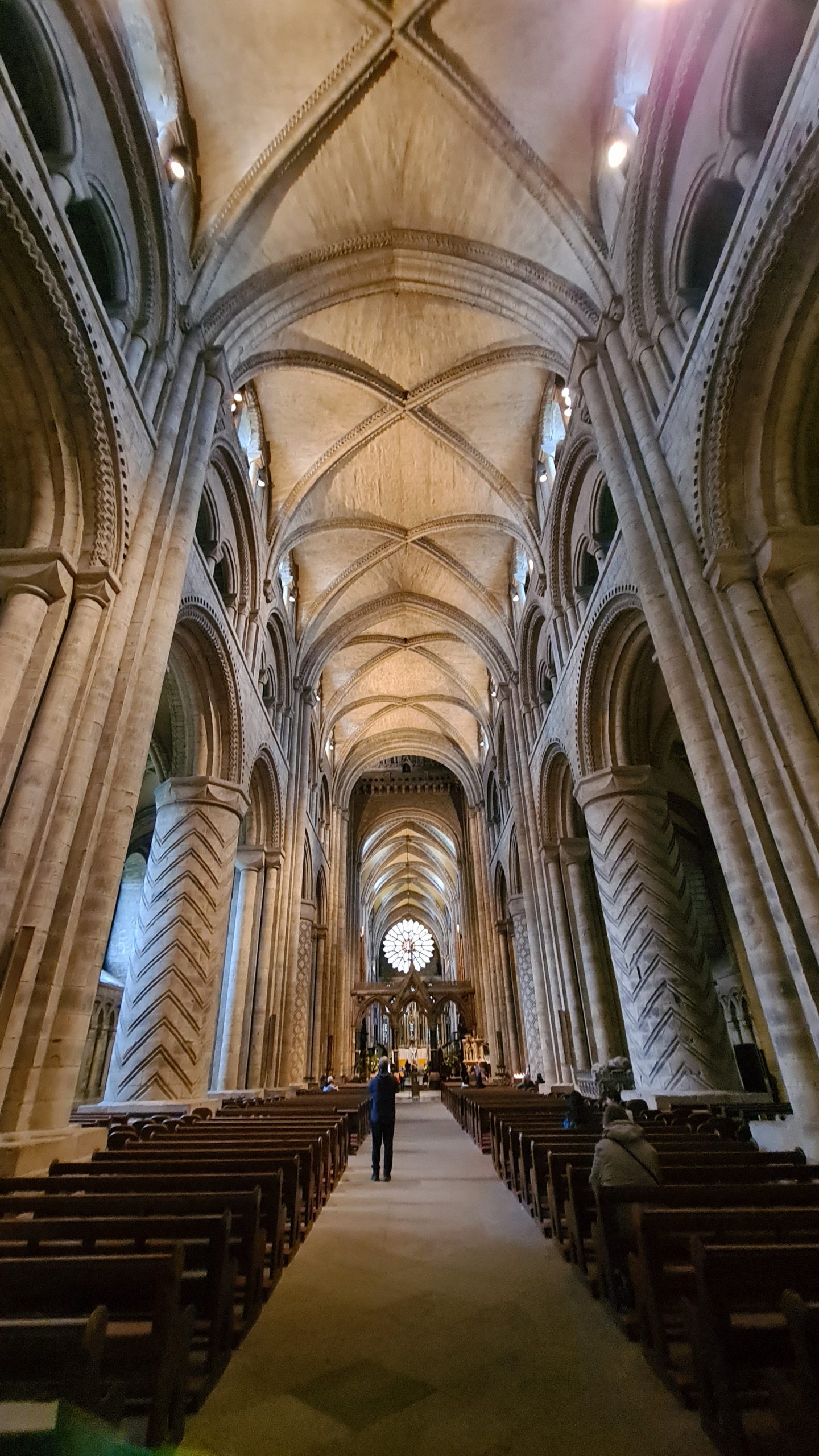 The interior of Durham cathedral in north east England