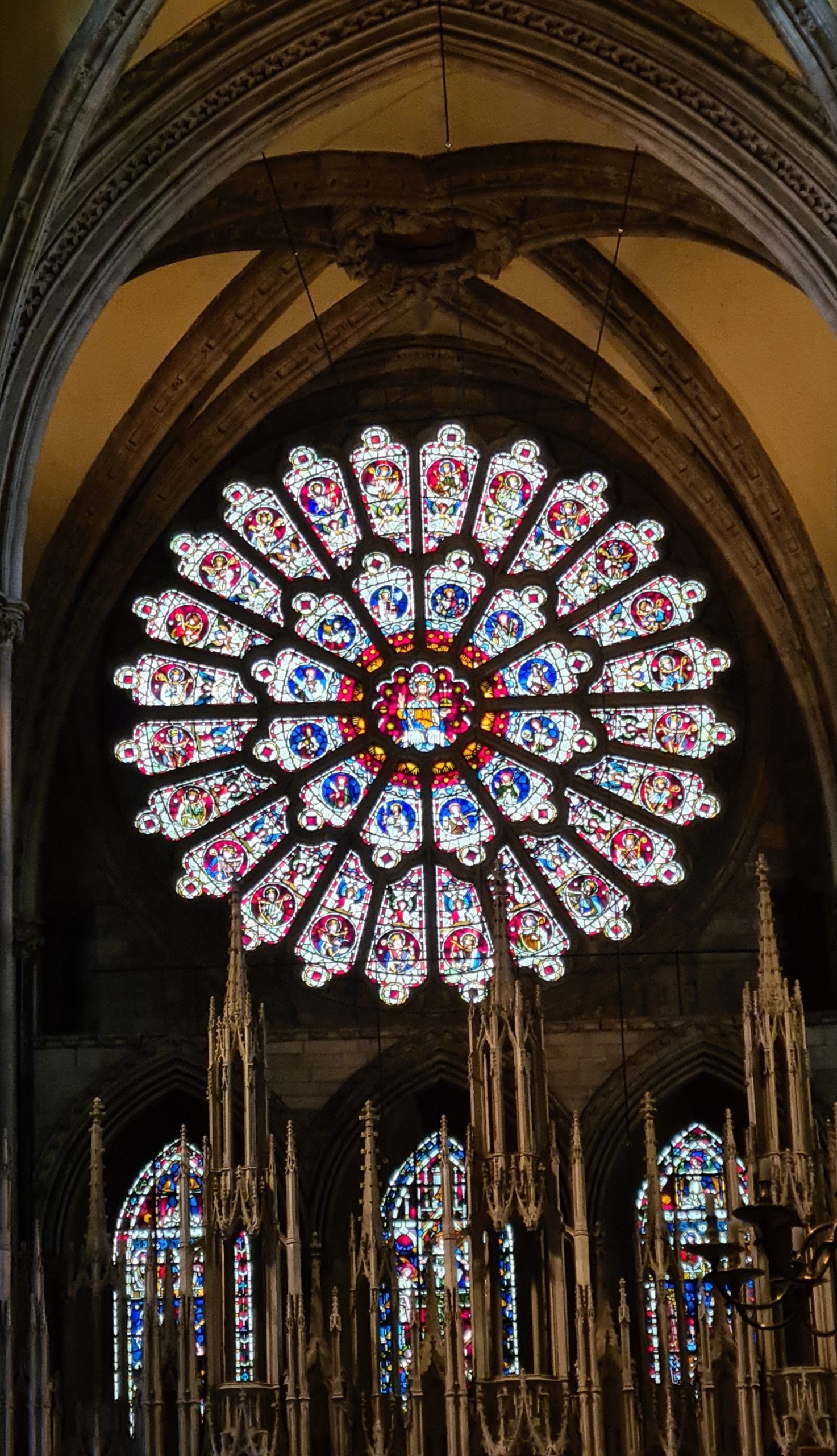 Stained glass window at Durham cathedral