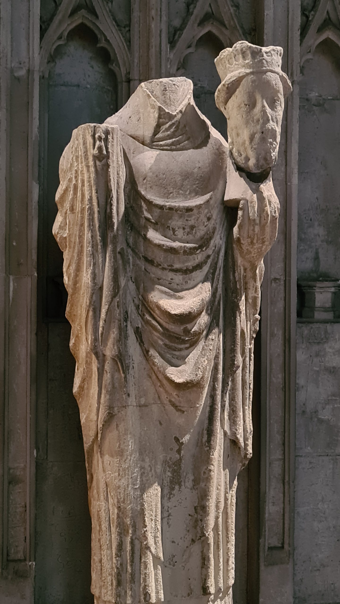 Headless statue at Durham cathedral