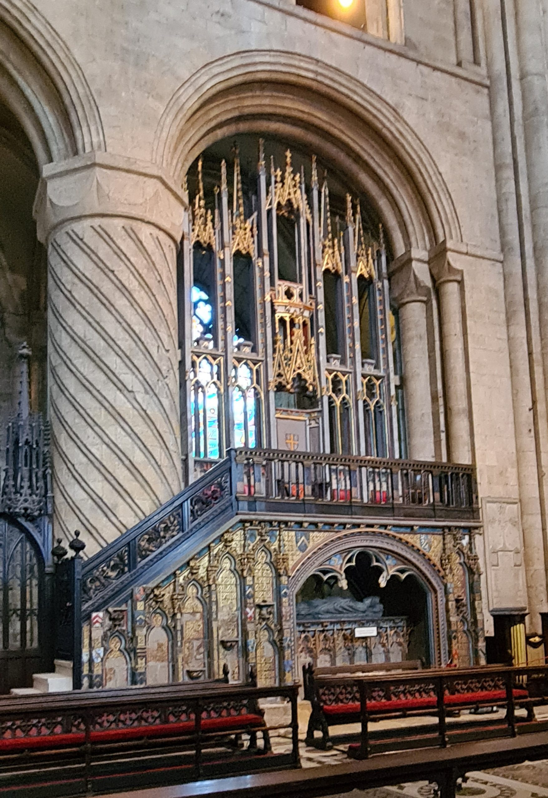 The organ at Durham cathedral