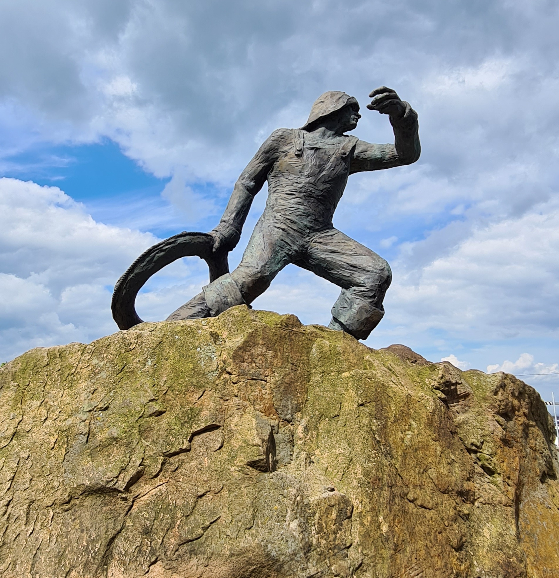 The rescue statue in Seahouses Northumberland