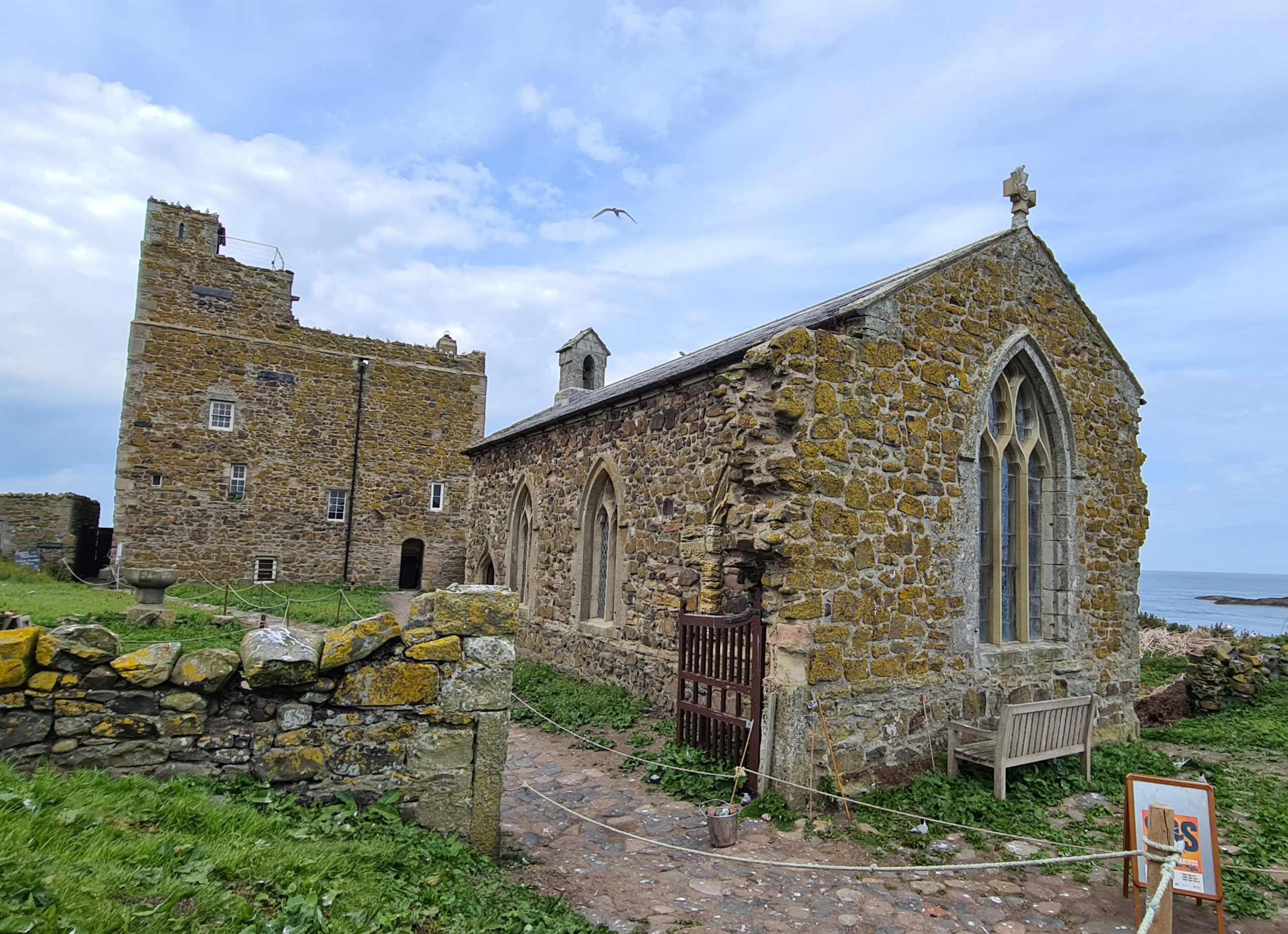 Old church on the Farne islands Northumberland
