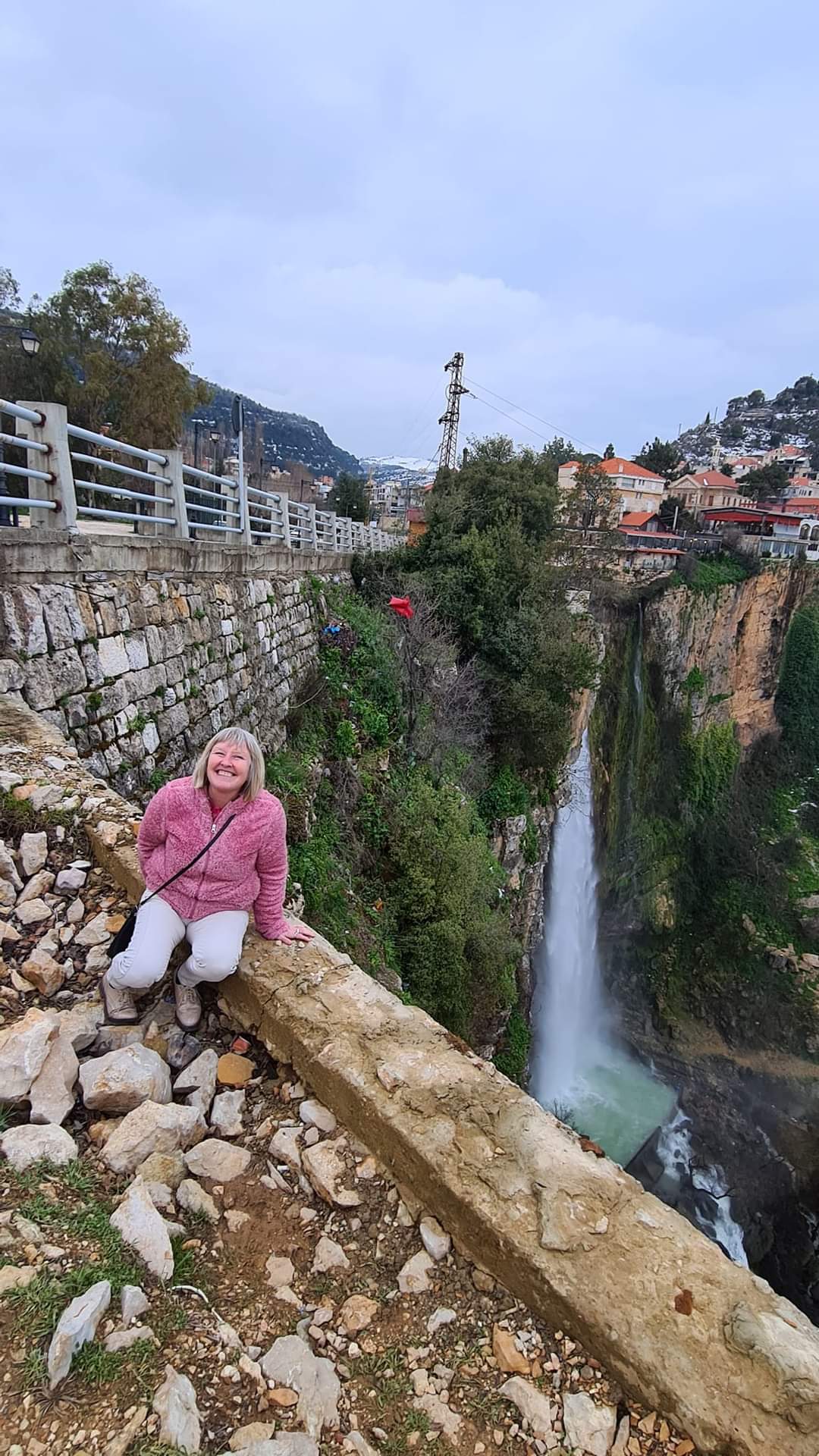 Me by a waterfall in the Lebanon