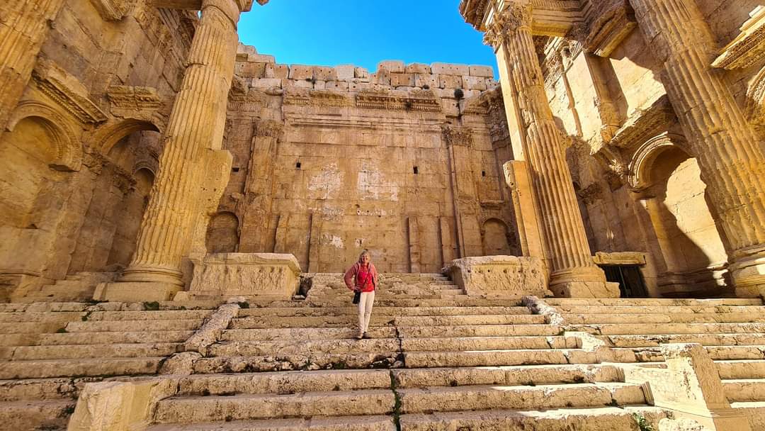 Inside the Temple of Bacchus at Baalbek, Lebanon